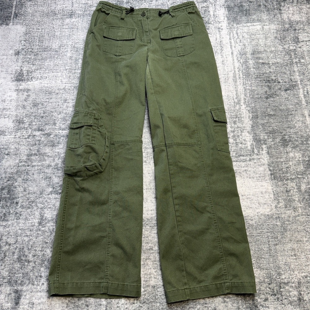 Brandy Melville Kim Cargo Pants Fits 29x29 Military Green Wide Leg Rave Festival